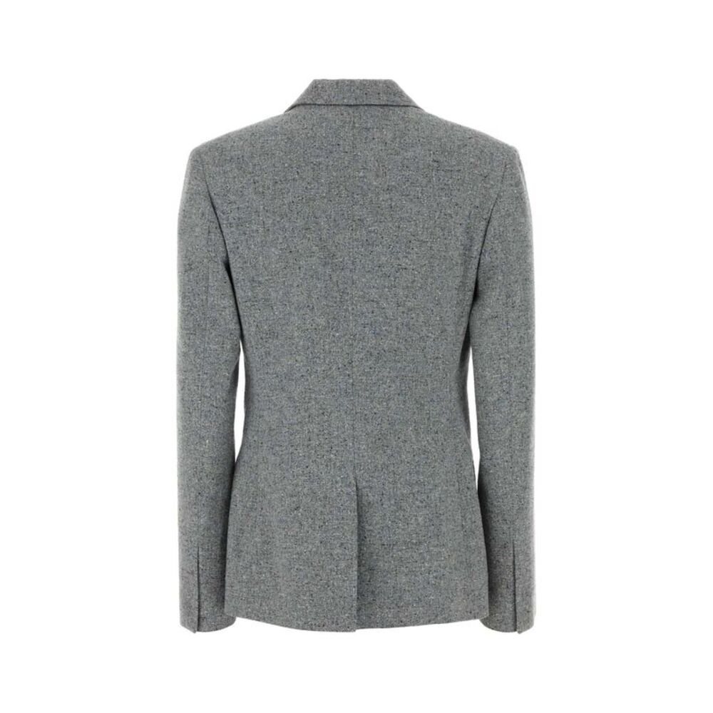 Moschino Women Melange Grey Silk Blend Blazer - Picture 2 of 2